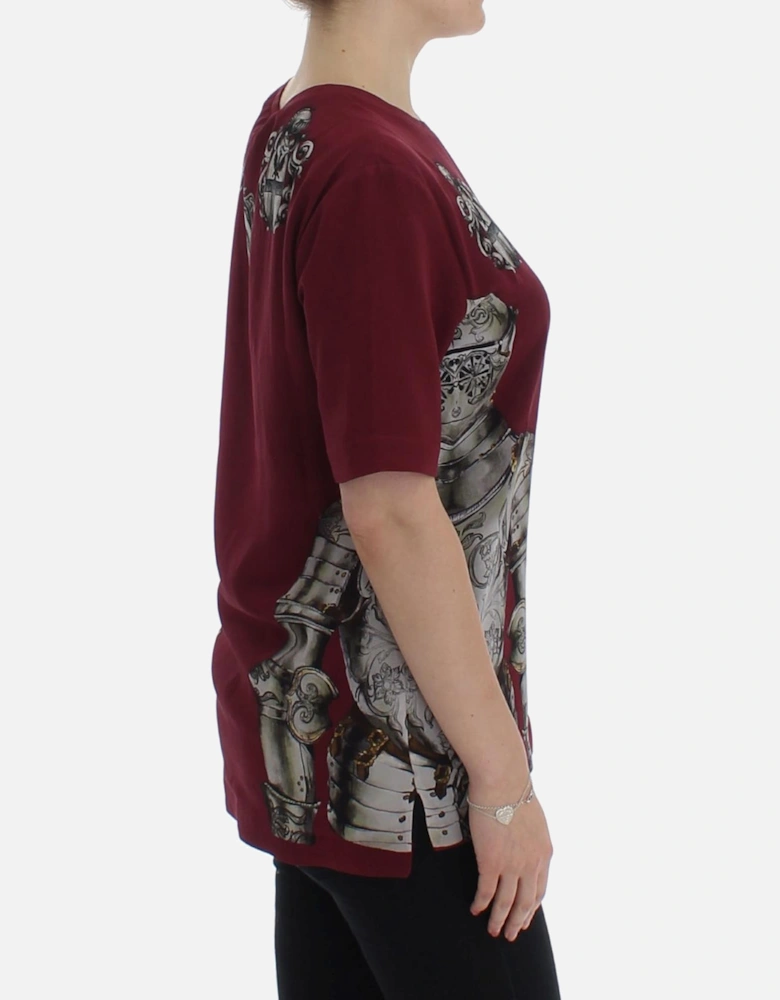 Dolce Gabbana Silk Crew Neck Short Sleeve TShirt Women - Red T-Shirts