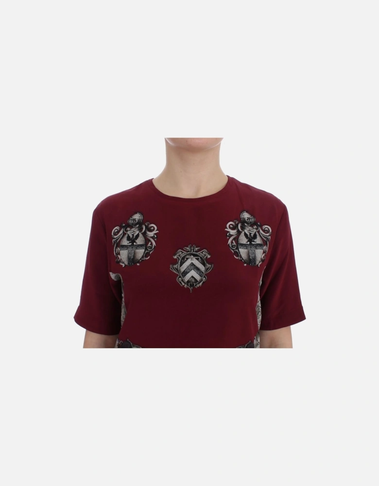 Dolce Gabbana Silk Crew Neck Short Sleeve TShirt Women - Red T-Shirts