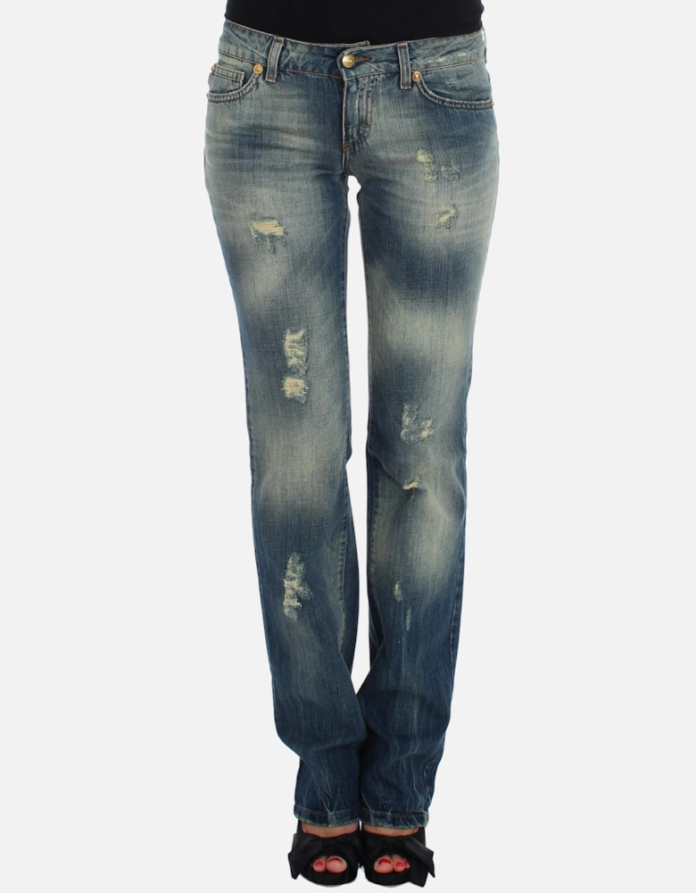 Distressed Jeans Ripped Style Women - Blue Jeans