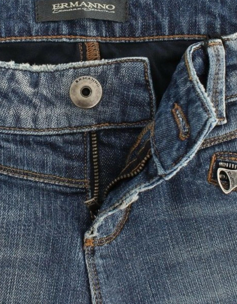 Slim Fit Jeans with Logo Details Women - Blue Jeans
