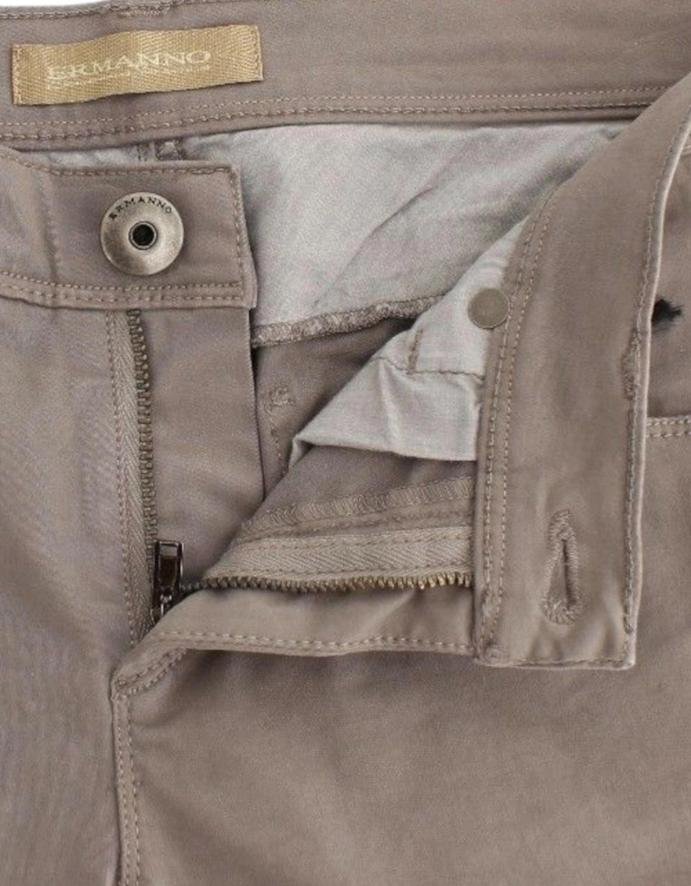 Skinny Jeans with Logo Details Women - Beige Jeans