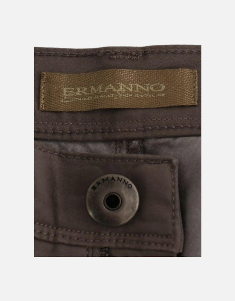 Skinny Jeans with Logo Details Women - Beige Jeans