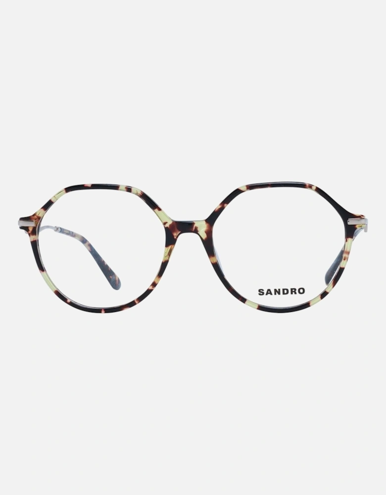 Brown Round Acetate Glasses with Demo Plastic Lenses Women Frames