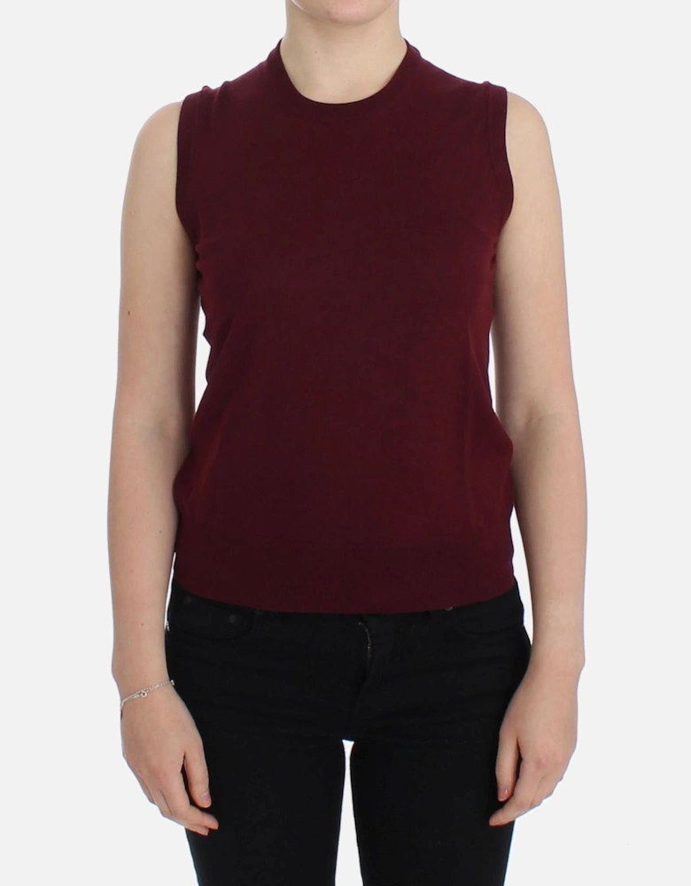 Wool Sleeveless Pullover Vest Women - Red T-Shirts