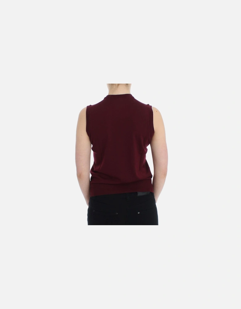 Wool Sleeveless Pullover Vest Women - Red T-Shirts