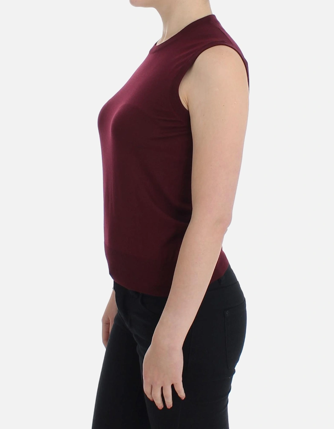 Wool Sleeveless Pullover Vest Women - Red T-Shirts
