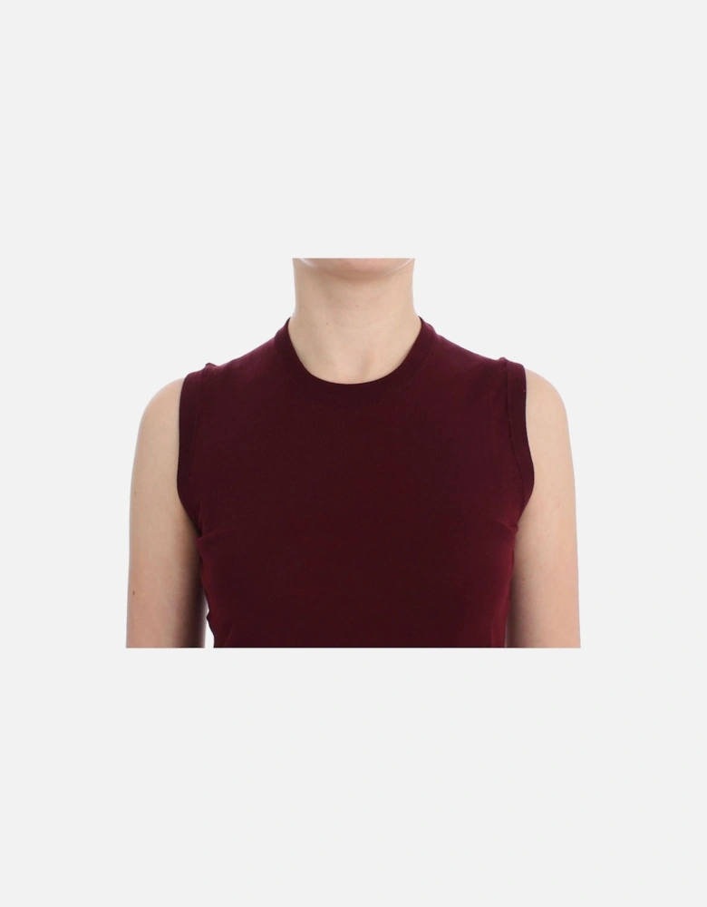 Wool Sleeveless Pullover Vest Women - Red T-Shirts