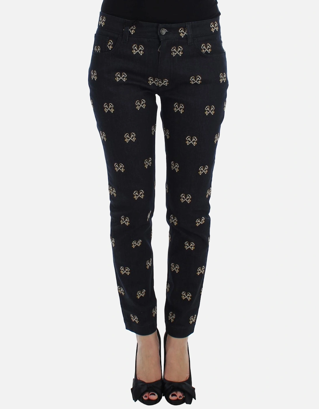 Key Print SlimFit Jeans Women - Blue Jeans, 7 of 6