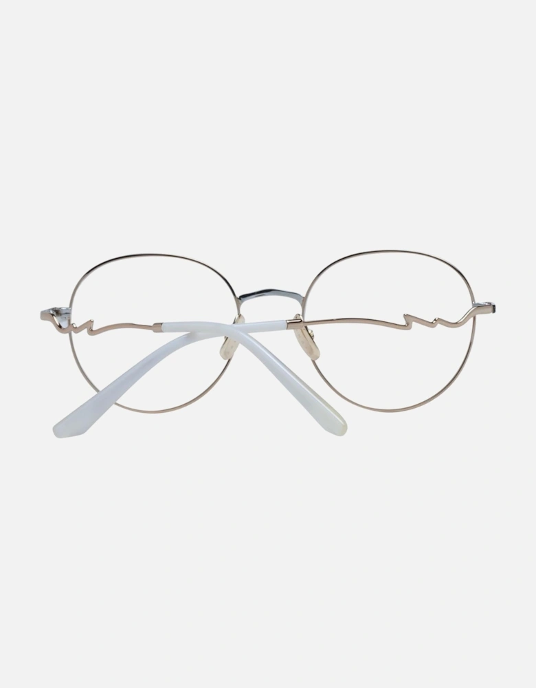 Gold Round Stainless Steel Glasses with Demo Lenses Women Frames