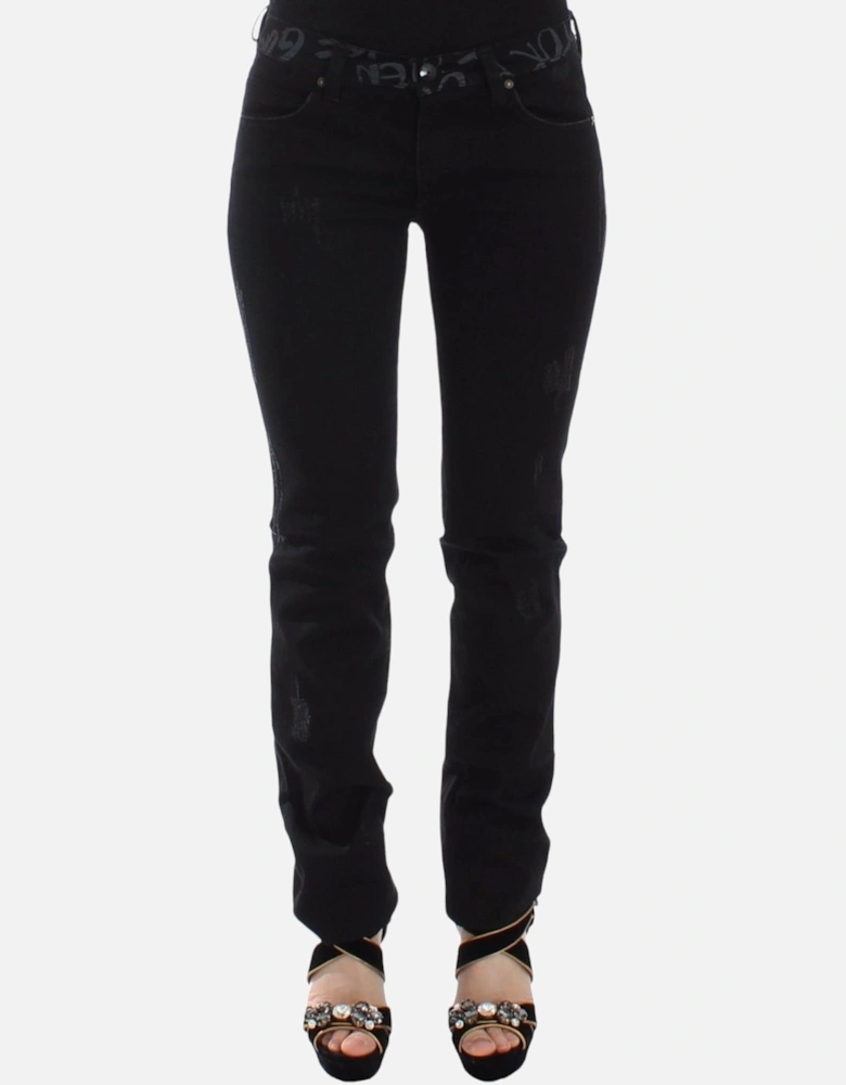 Jeans Distressed Design Women - Black Jeans