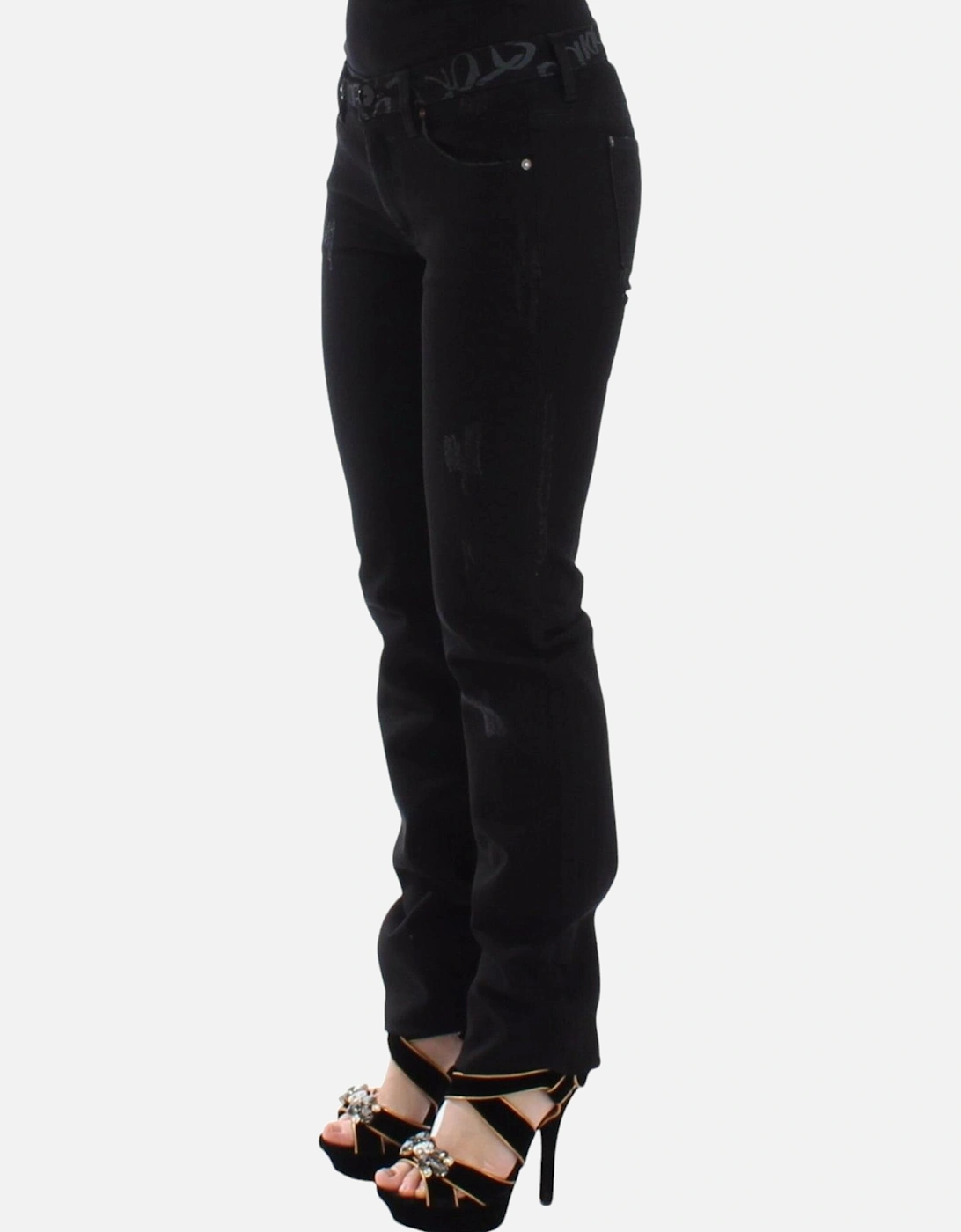 Jeans Distressed Design Women - Black Jeans
