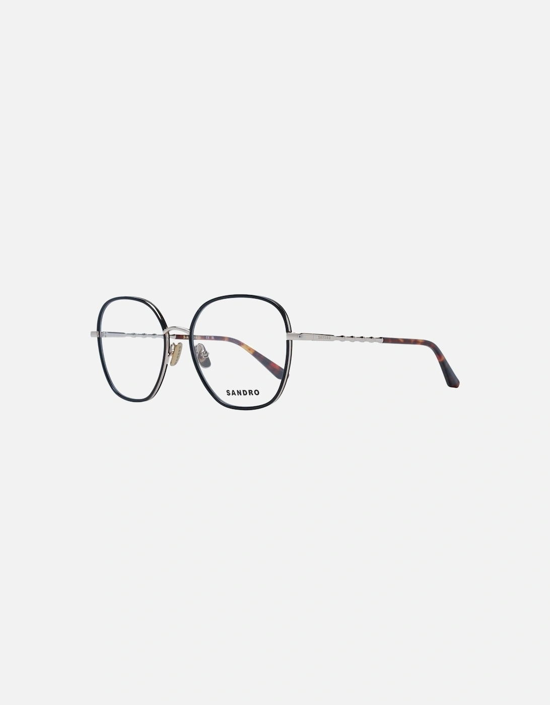 Black Metal Square Glasses with Demo Lenses Women Frames, 4 of 3