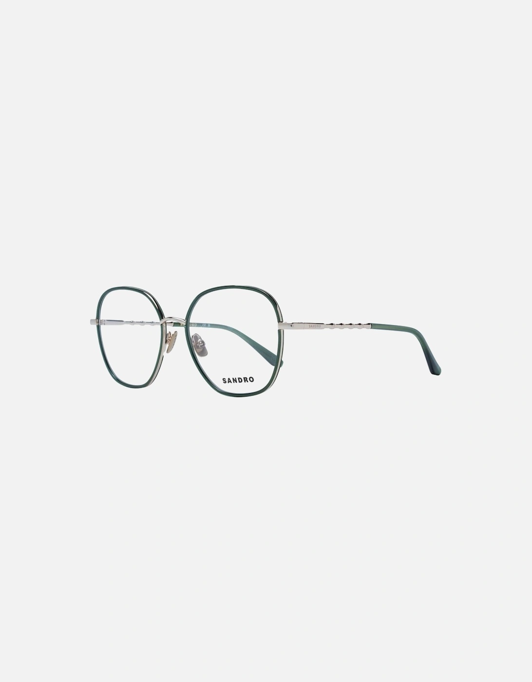 Green Metal Square Frame Glasses with Plastic Demo Lenses Women, 4 of 3