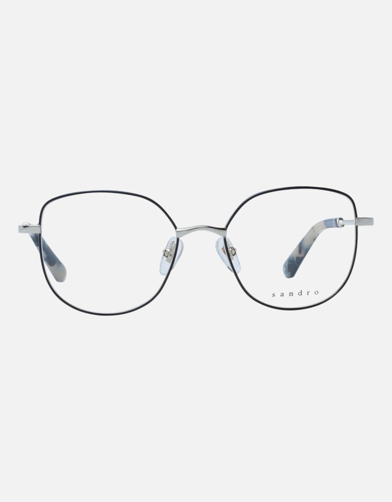 Black Metal Square Eyeglasses with Demo Lenses Women Frames