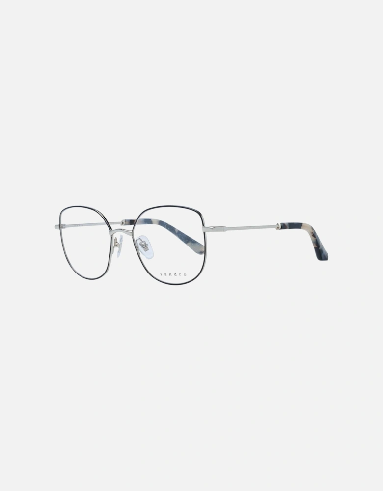 Black Metal Square Eyeglasses with Demo Lenses Women Frames