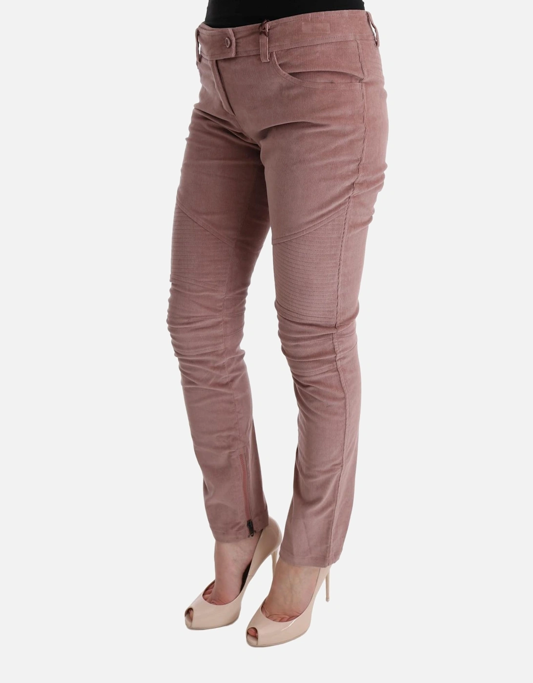 Corduroy Biker Pants Women - Pink Jeans