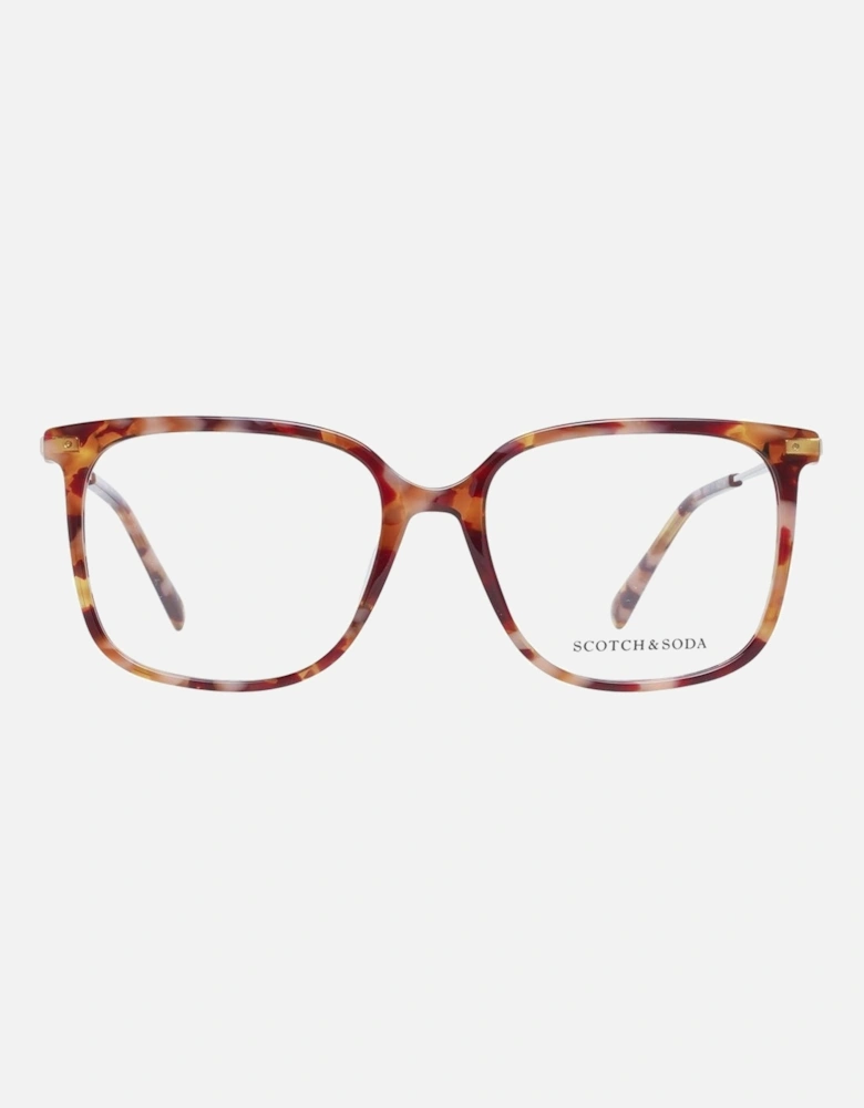 Orange Acetate Square Frame Demo Glasses Women