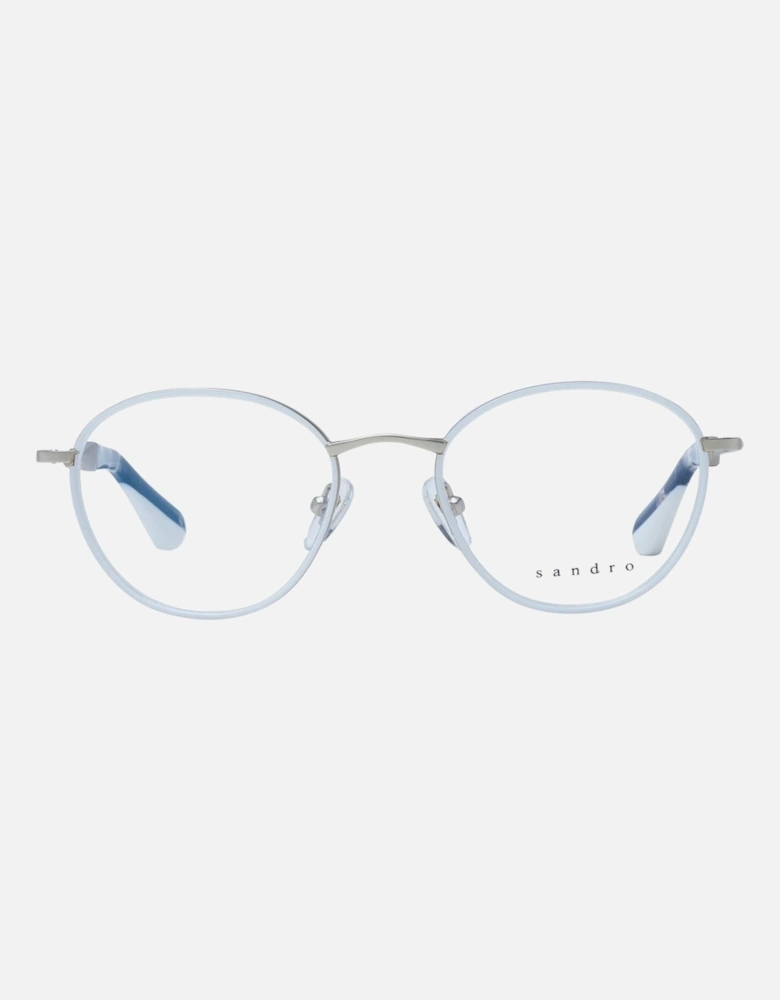Oval Stainless Steel Eyeglasses with Demo Lenses Women - White Frames