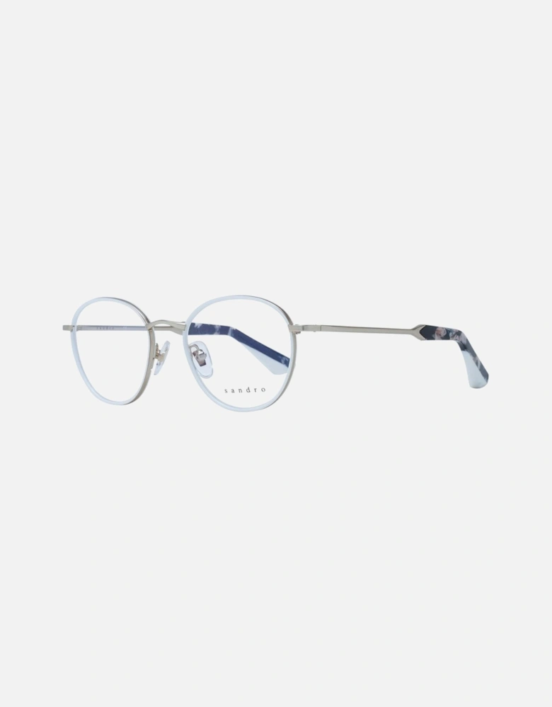 Oval Stainless Steel Eyeglasses with Demo Lenses Women - White Frames