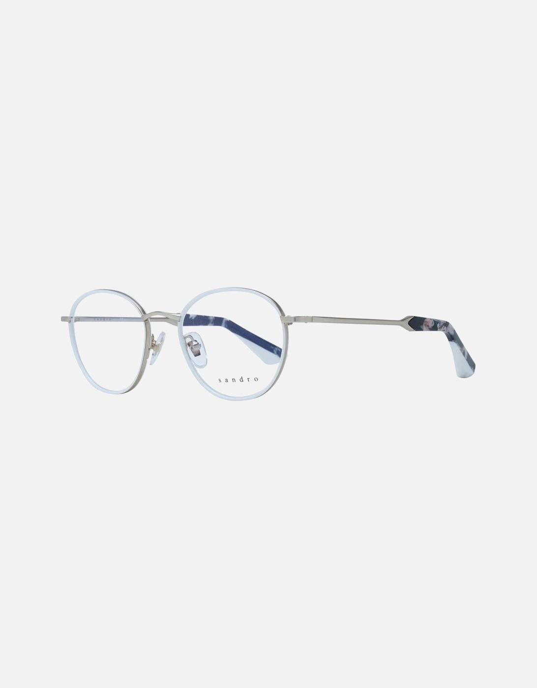 Oval Stainless Steel Eyeglasses with Demo Lenses Women - White Frames, 4 of 3