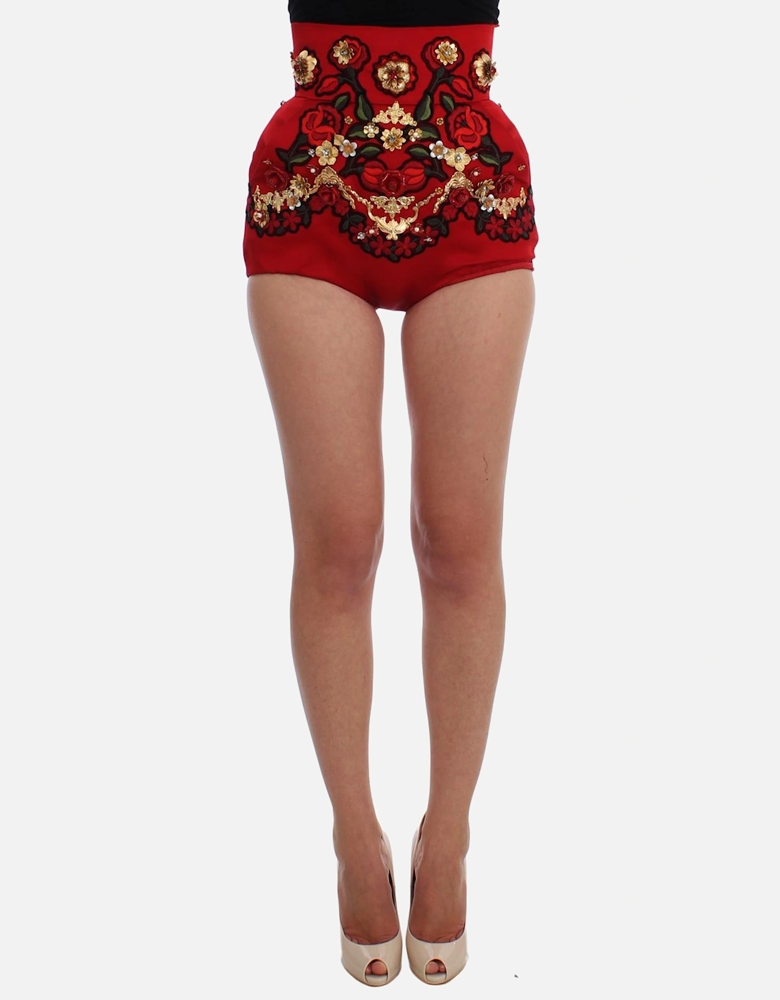 HighWaist Floral Embroidered Shorts Women, 7 of 6