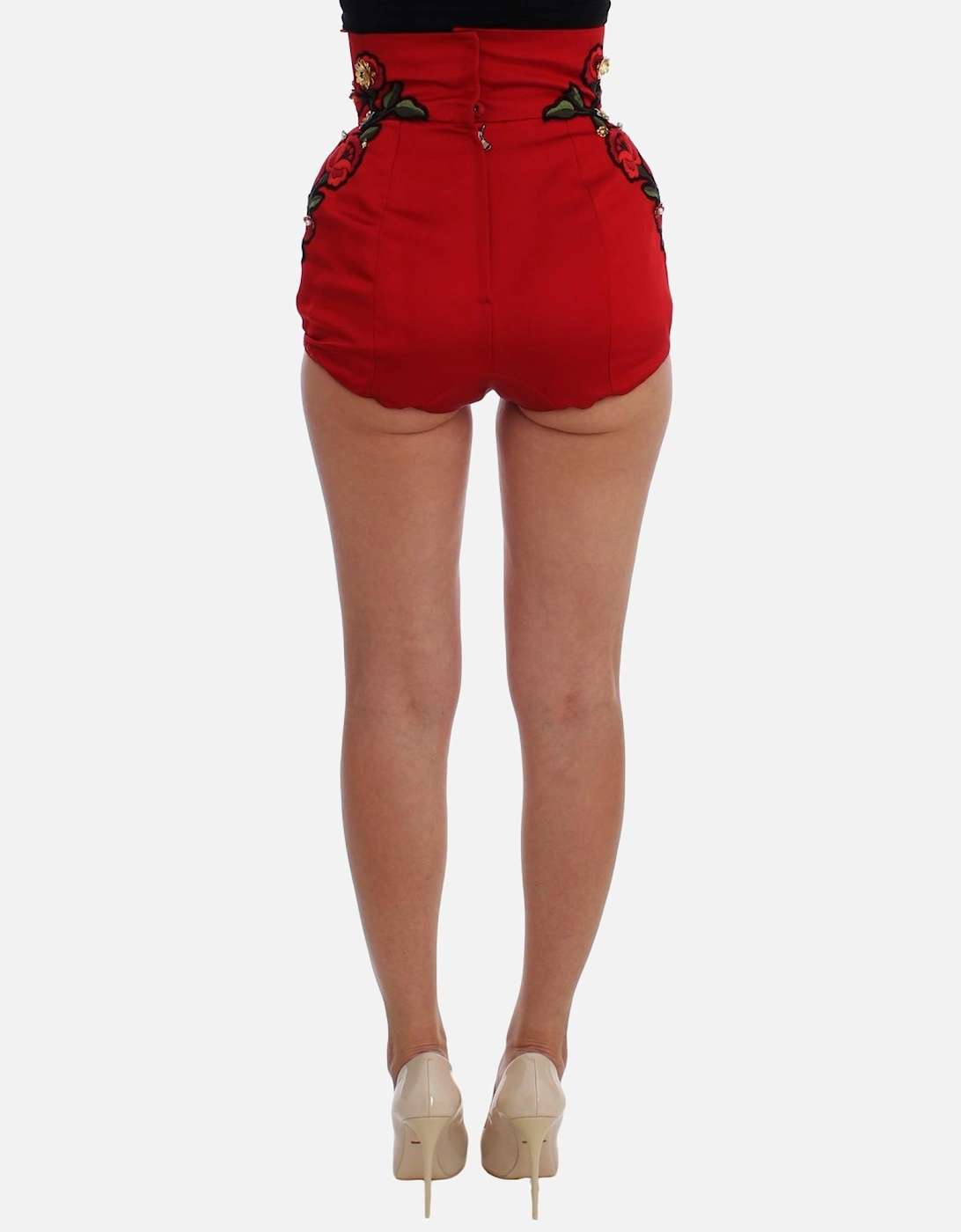 HighWaist Floral Embroidered Shorts Women