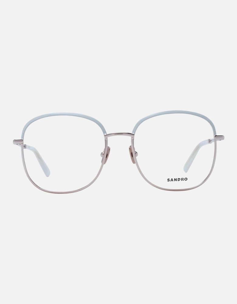 White Square Metal Frame Glasses with Demo Lenses Women