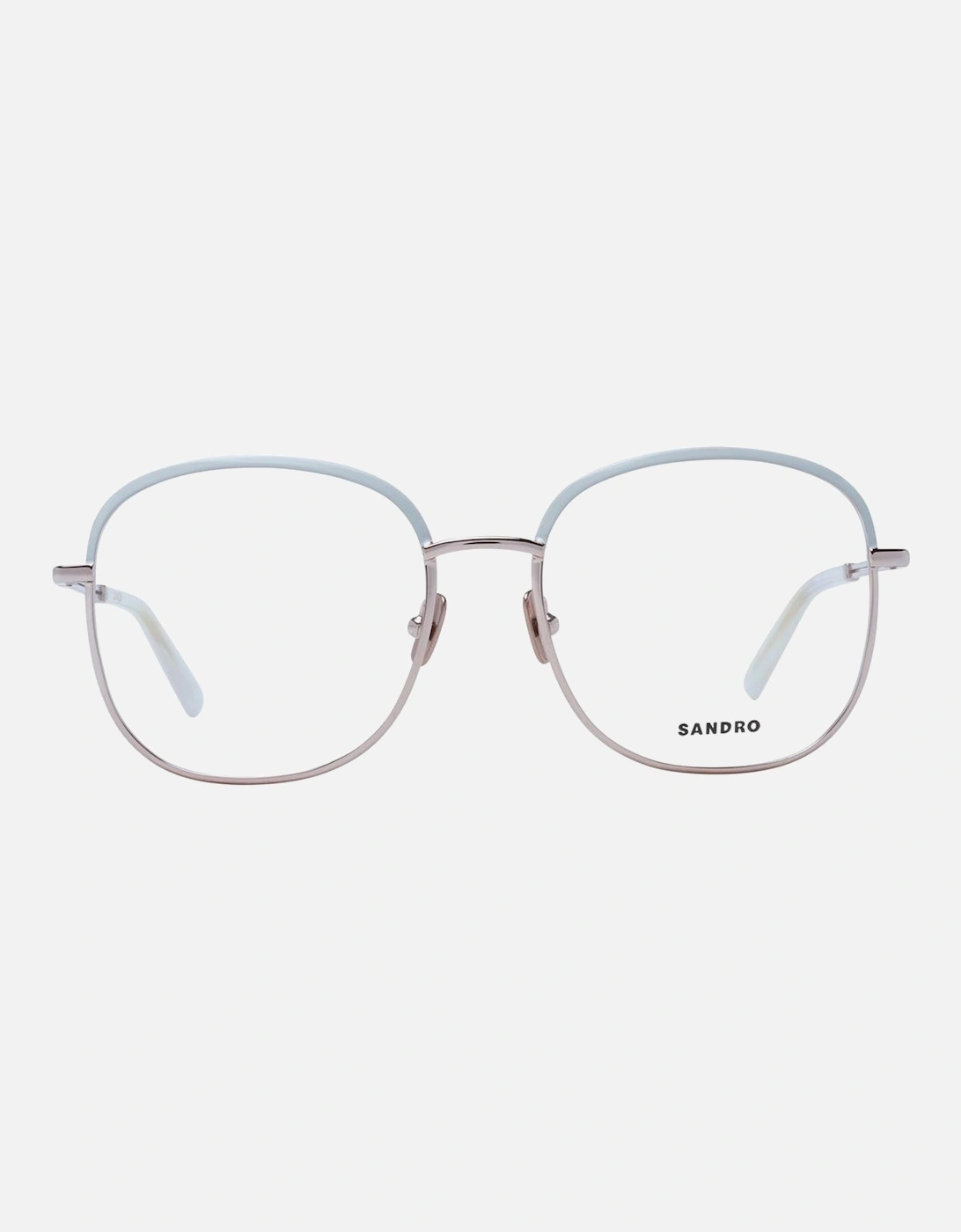 White Square Metal Frame Glasses with Demo Lenses Women