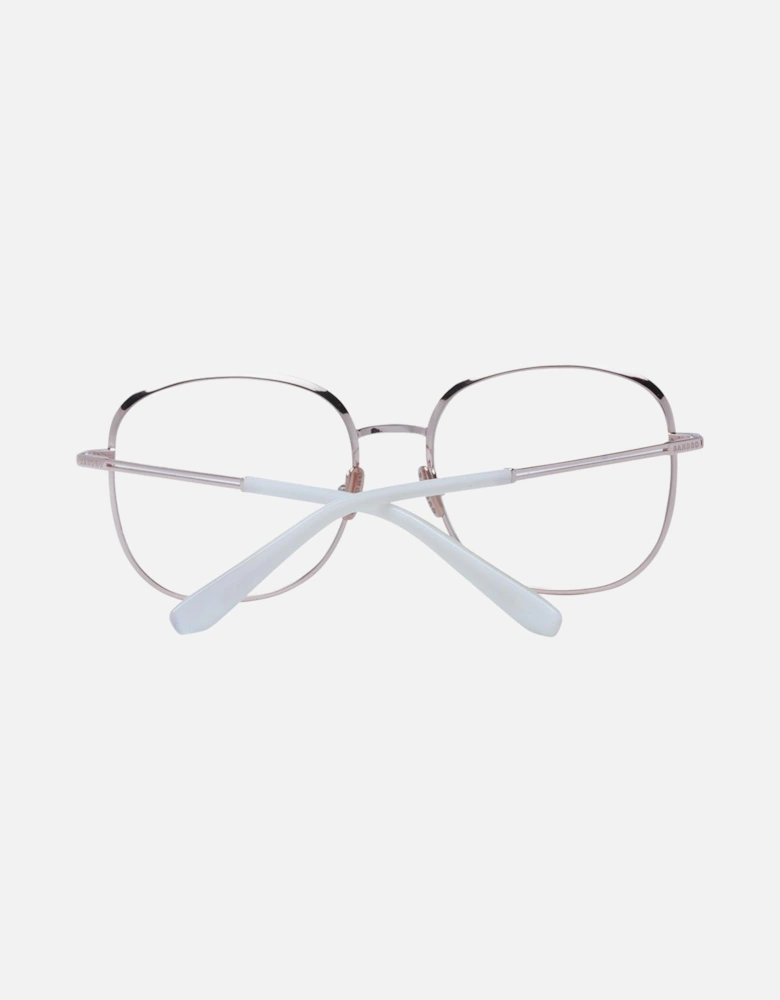 White Square Metal Frame Glasses with Demo Lenses Women