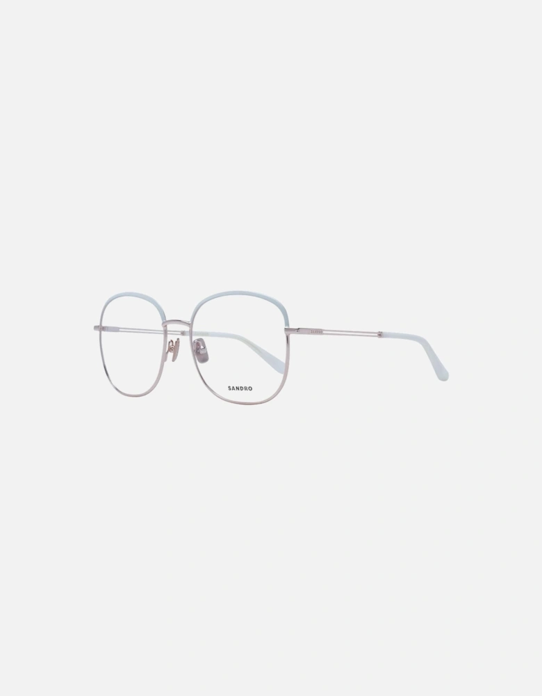 White Square Metal Frame Glasses with Demo Lenses Women