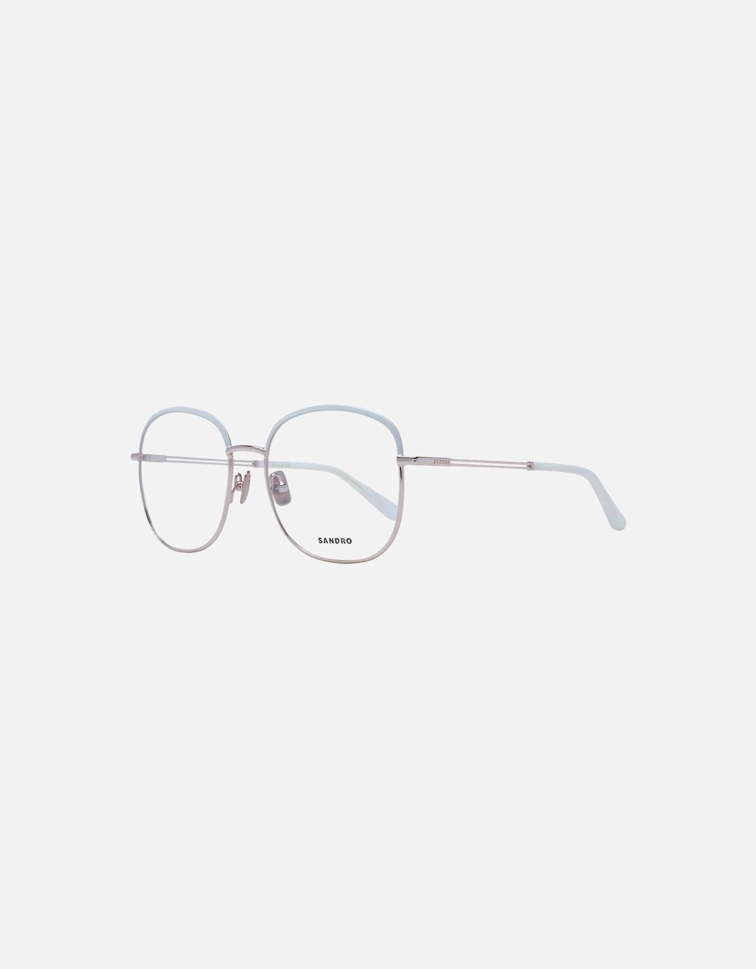 White Square Metal Frame Glasses with Demo Lenses Women, 4 of 3
