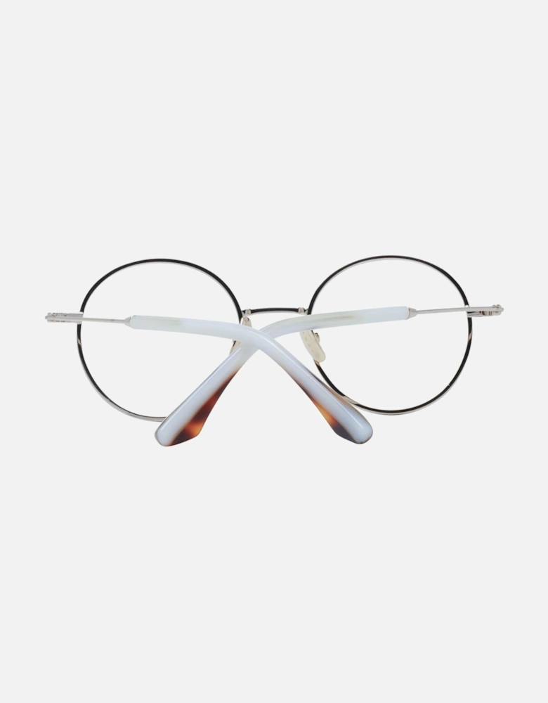White Stainless Steel Panto Eyeglasses with Demo Lenses Women Frames