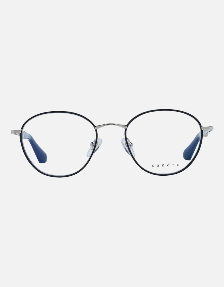 Black Stainless Steel Round Glasses with Demo Lenses and Branded Case.