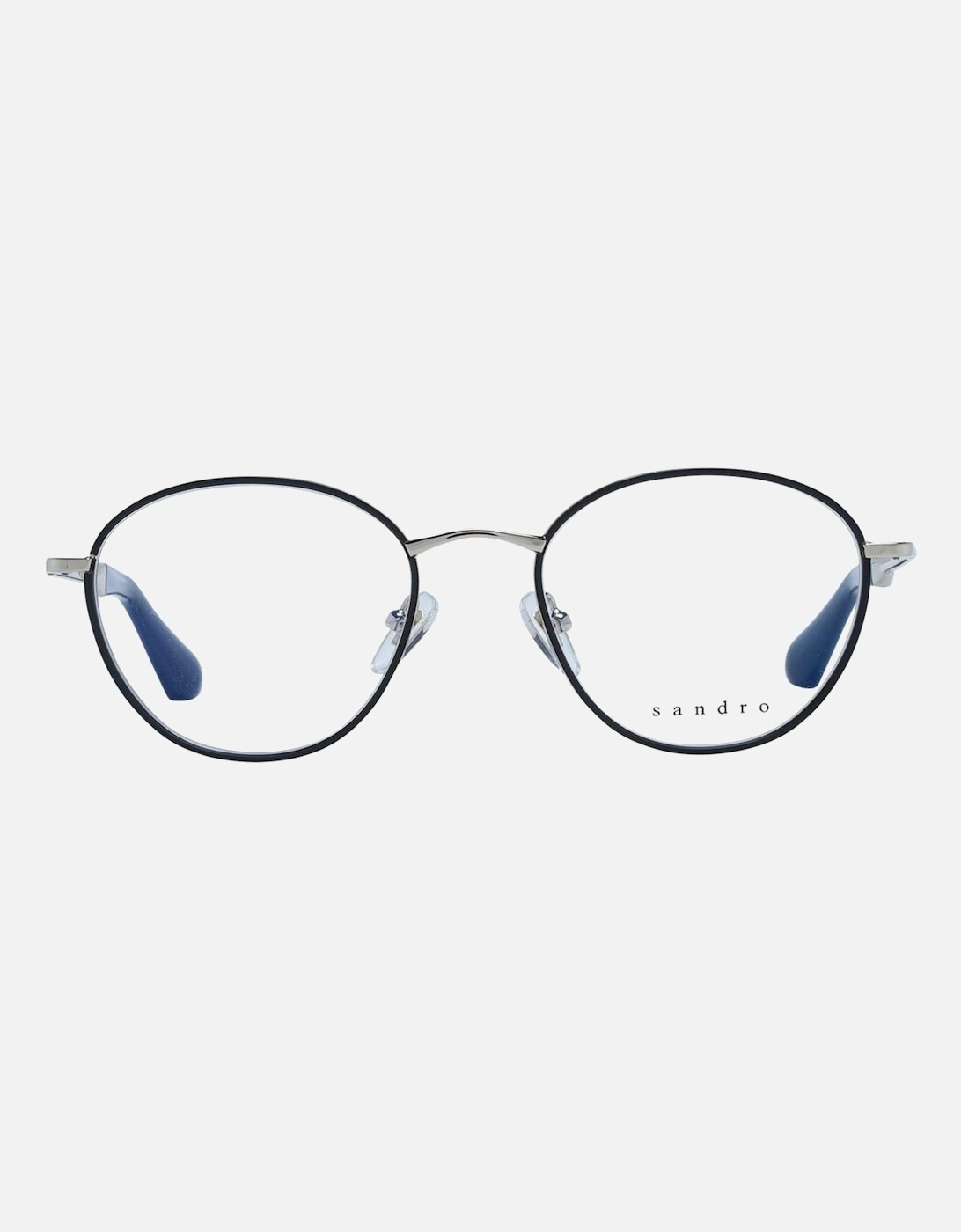 Black Stainless Steel Round Glasses with Demo Lenses and Branded Case.