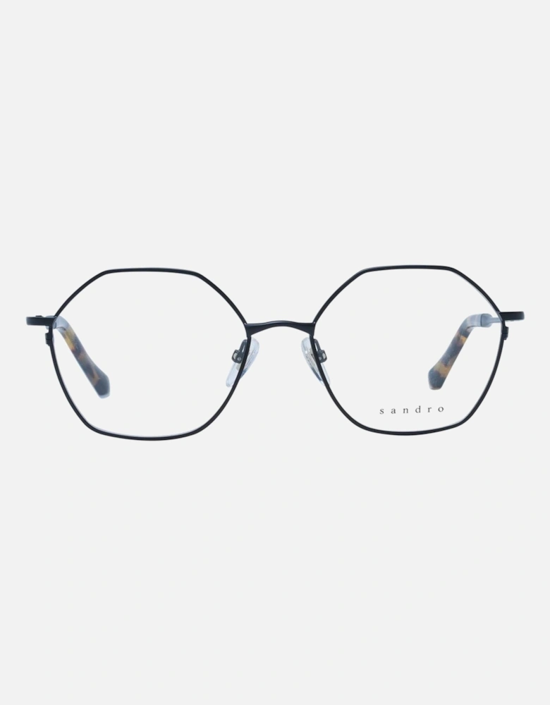 Black Stainless Steel Full-Rim Glasses with Demo Lenses and Branded