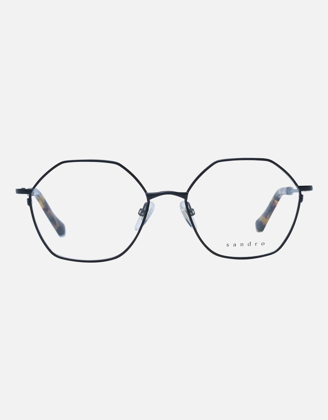 Black Stainless Steel Full-Rim Glasses with Demo Lenses and Branded