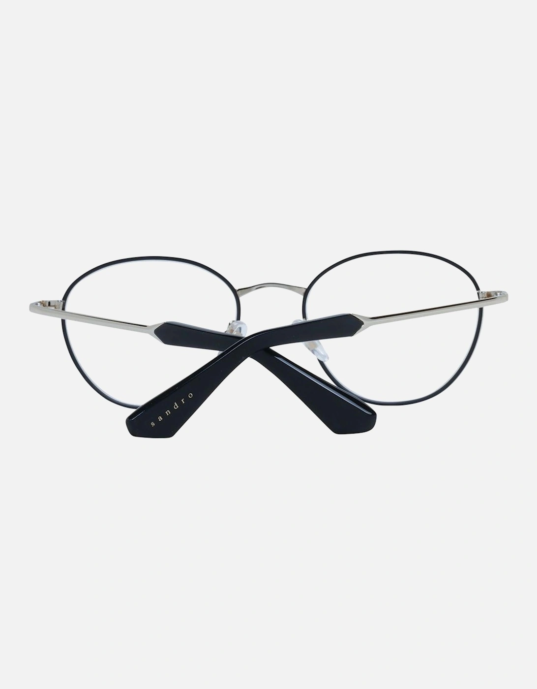 Black Stainless Steel Round Glasses with Demo Lenses and Branded Case.