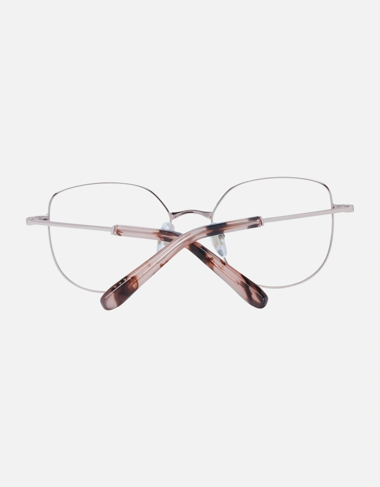 Rose Gold Square Frame Glasses with Plastic Demo Lenses Women