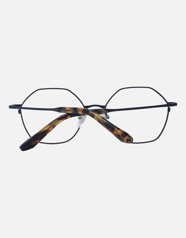 Black Stainless Steel Full-Rim Glasses with Demo Lenses and Branded