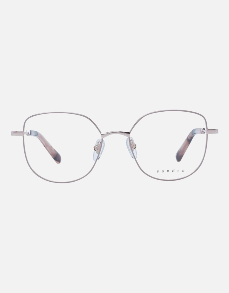 Rose Gold Square Frame Glasses with Plastic Demo Lenses Women