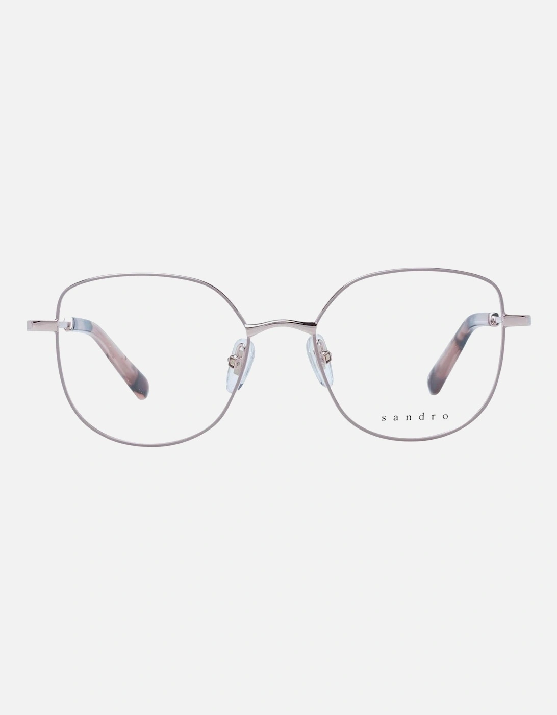 Rose Gold Square Frame Glasses with Plastic Demo Lenses Women