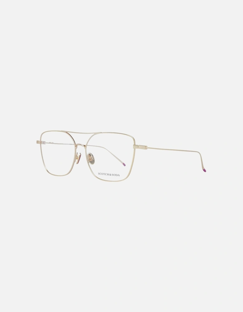 Gold Square Metal Frame Demo Glasses - Branded Case Included Women