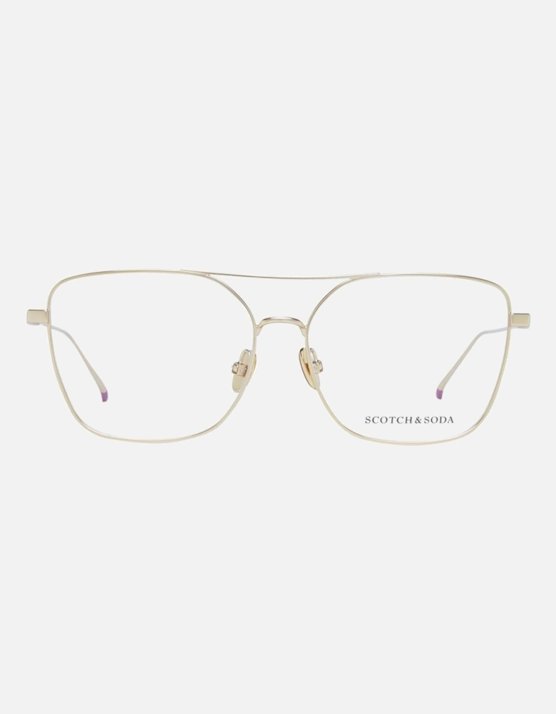 Gold Square Metal Frame Demo Glasses - Branded Case Included Women