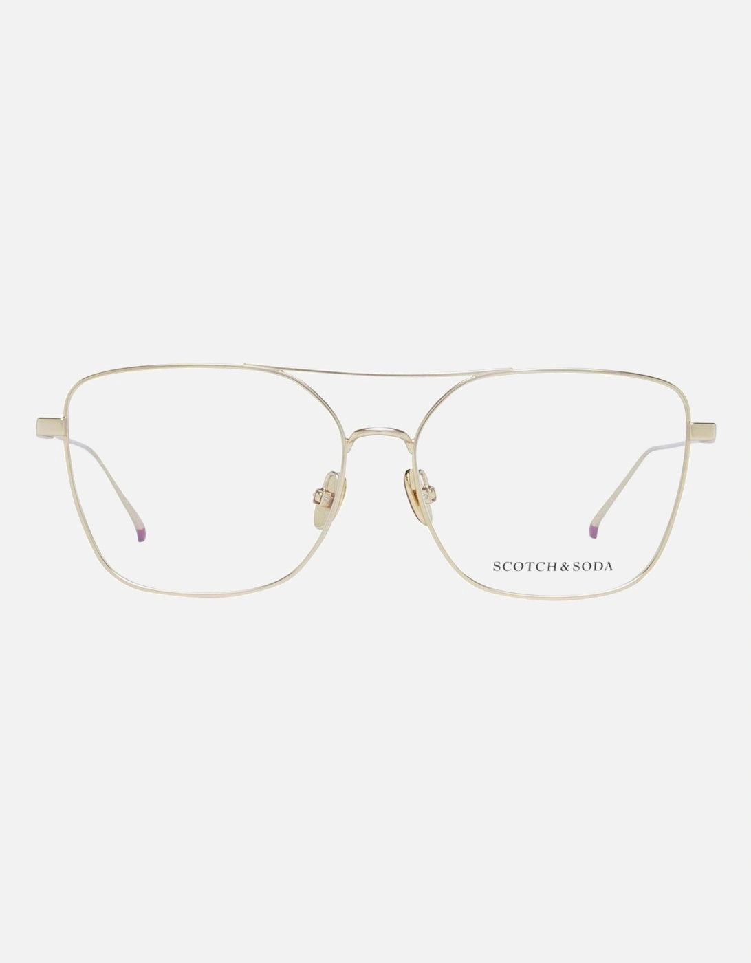 Gold Square Metal Frame Demo Glasses - Branded Case Included Women