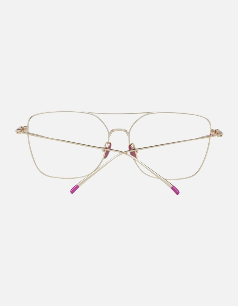 Gold Square Metal Frame Demo Glasses - Branded Case Included Women