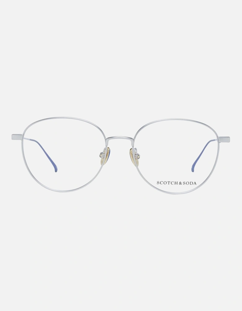 Silver Metal Round Glasses with Demo Lenses Women Frames