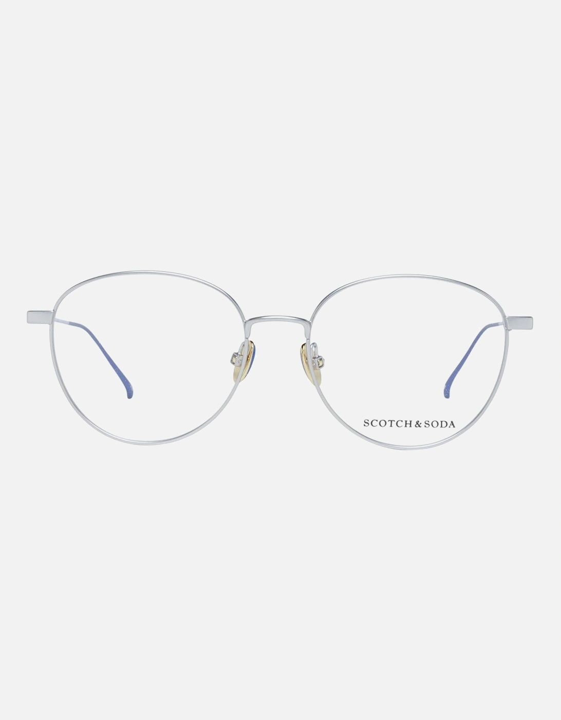 Silver Metal Round Glasses with Demo Lenses Women Frames