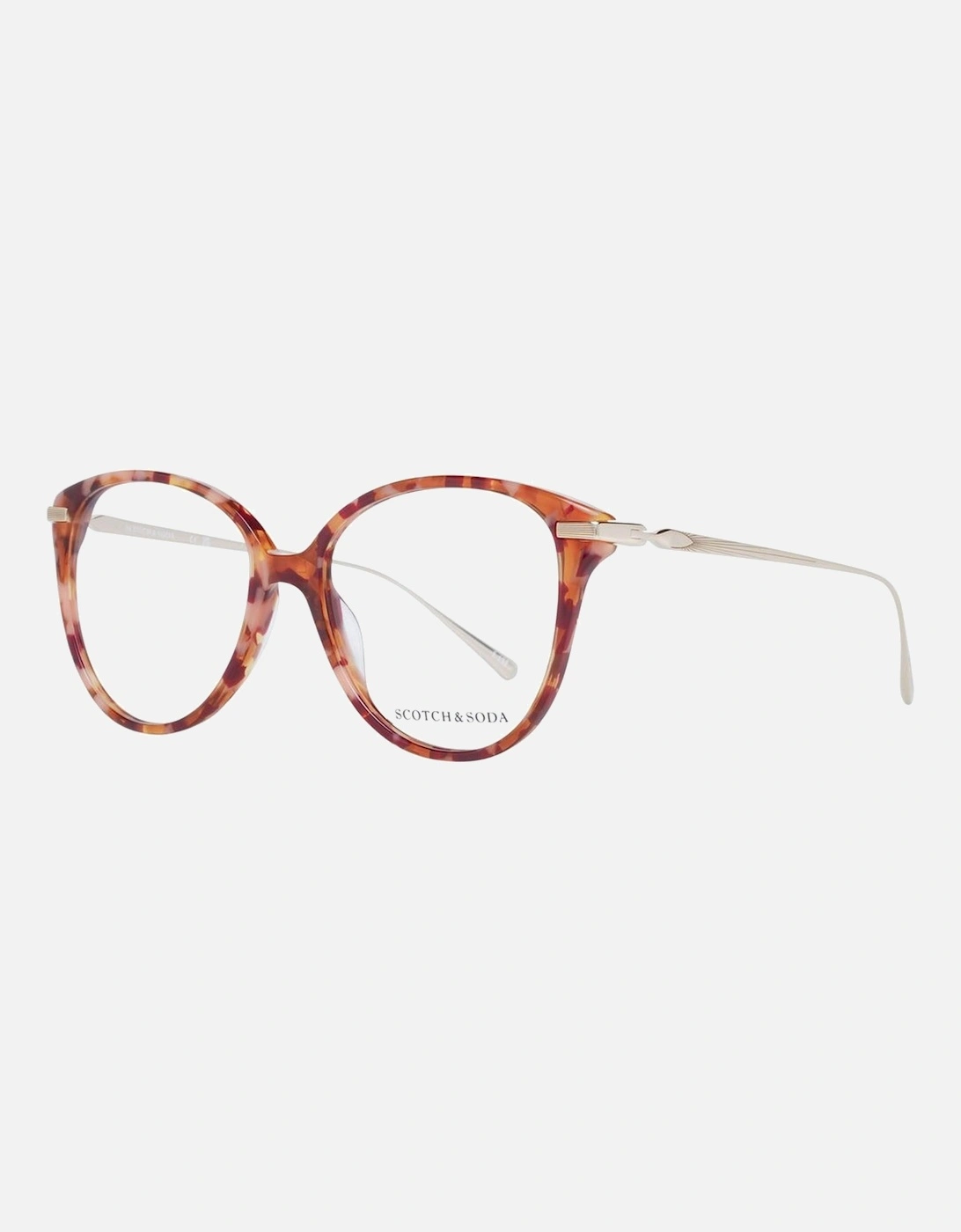 Orange Round Acetate Glasses with Demo Lenses Women Frames, 4 of 3