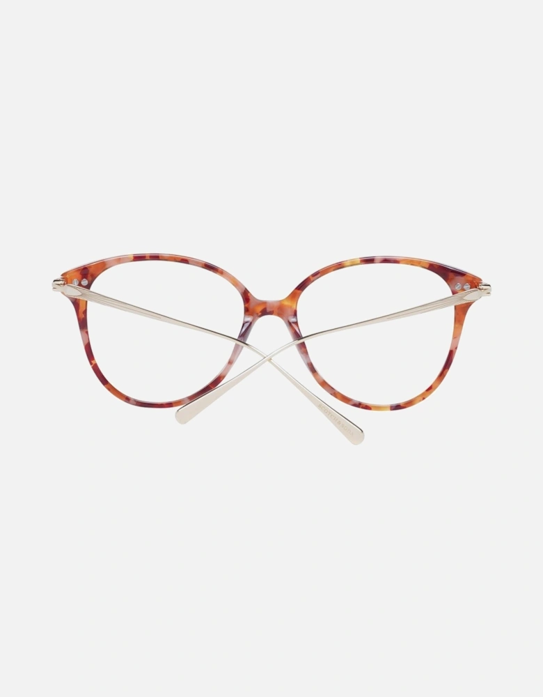 Orange Round Acetate Glasses with Demo Lenses Women Frames