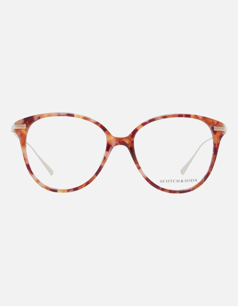 Orange Round Acetate Glasses with Demo Lenses Women Frames